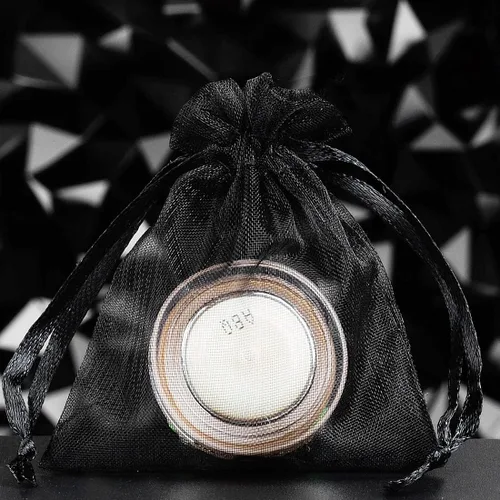 Vista 7 de Paquetes de 50 bolsas de regalo de organza de 4 x 6 pulgadas con cordón negro transparente, decoraciones de embalaje de tela transparente