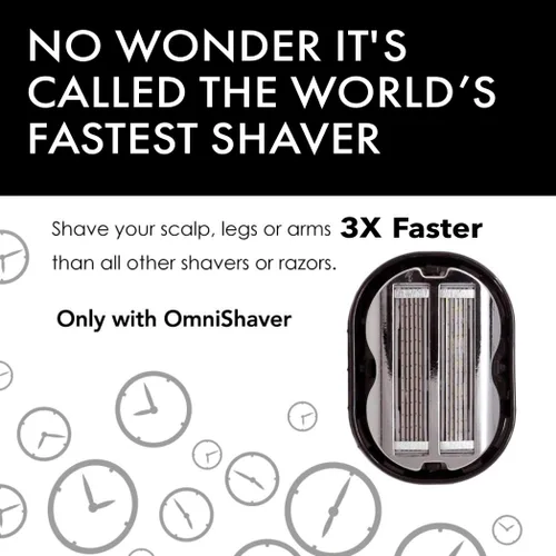 Vista 4 de Omnishaver - Afeitadoras bidireccionales prémium para hombres y mujeres, 3 veces más rápidas que las maquinillas de afeitar desechables, suaves