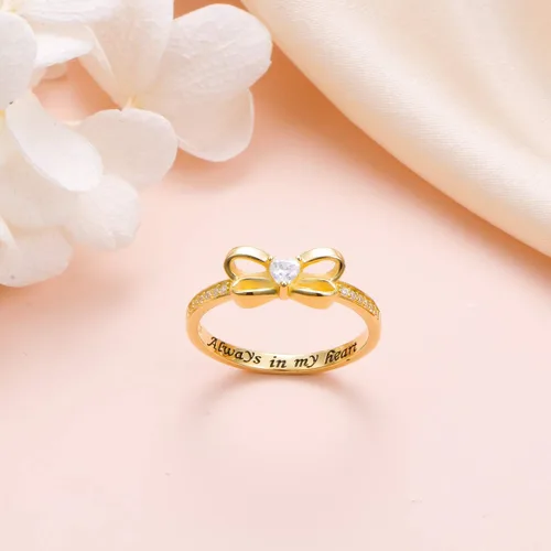 Vista 4 de Ladytree Anillo de plata de ley S925 con banda para el pulgar, regalos de joyería para mujer, moda de moda