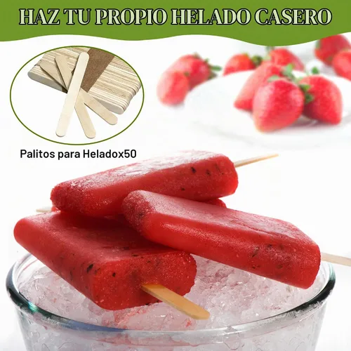 Vista 4 de Moldes de paletas de 10 cavidades con 50 piezas de palitos de paletas sin Verde
