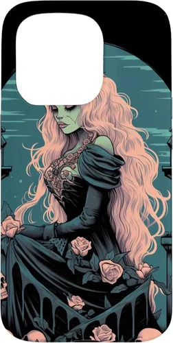Vista 14 de Funda para iPhone 16 Gothic Girl Pastel Goth Wiccan Pagan Anime Nu Goth Grunge