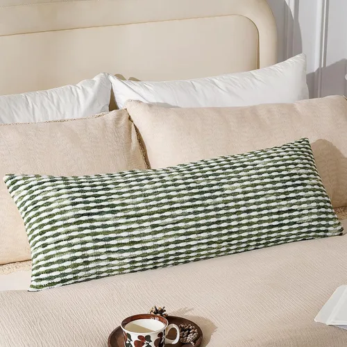 Vista 22 de AmHoo - Funda decorativa de almohada estilo bohemio de chenilla, funda de almohada con borlas tuftadas para sofá, cama, dormitorio, sala de estar