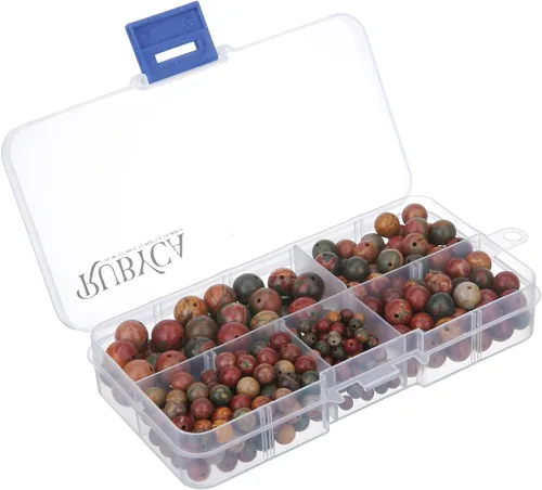 Vista 40 de RUBYCA Caja organizadora de cuentas sueltas redondas de turquesa africana natural, fabricación de joyas, tamaños mixtos