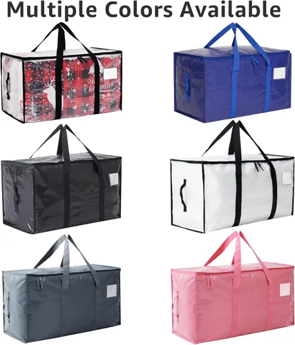 Vista 2 de Bolsas de mudanza resistentes extra grandes, cajas de mudanza, suministros de mudanza esenciales, contenedores de almacenamiento azules con tapas