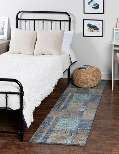 Vista 37 de Unique Loom - Alfombra de la colección Otoño Providence (rectangular de 2 x 3 pies 1 pulgada, azul grisáceo/marrón claro)