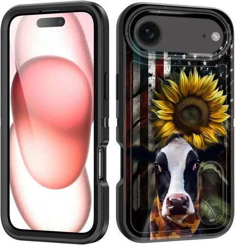 Vista 123 de Funda para iPhone Air con soporte integrado, a prueba de golpes, polvo y caídas, 3 capas, grado militar, funda protectora para iPhone Air de 6.5