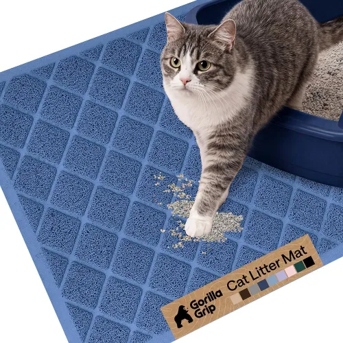 Vista 39 de GORILLA GRIP Tapete para caja de arena para gatos, resistente al agua, respaldo texturizado, fácil de limpiar, menos residuos y suelos limpios, 17 x