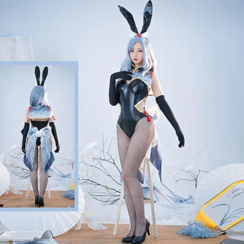 Vista 2 de Nuoqi Disfraz de conejo de Dva para cosplay, disfraz de Hana Song Dva Bunny Girl