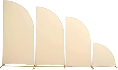Vista 7 de Efavormart - Juego de 4 fundas de elastano beige para arco de media luna, fundas de telón de fondo Chiara de 2.5 pies a 7 pies para escenarios