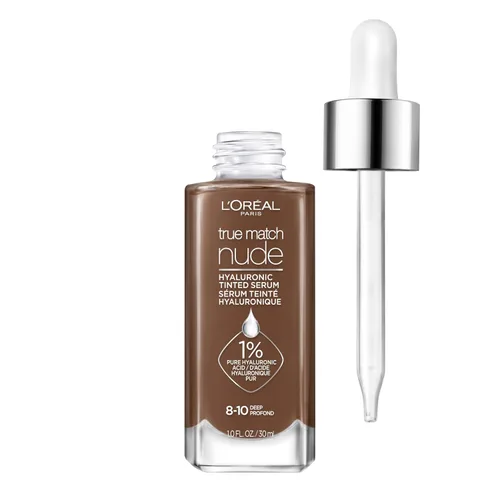 Vista 13 de L'Oreal Paris True Match Nude Hyaluronic Tinted Serum Foundation con 1% de ácido hialurónico, Cool Deep 7.5-8.5, 1 onza líquida
