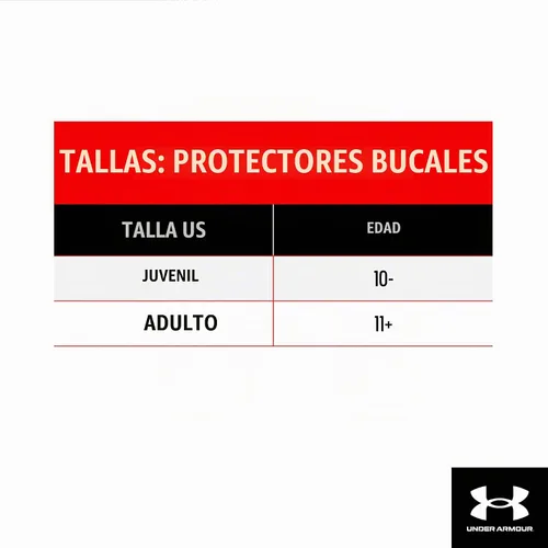 Vista 6 de Under Armour Protector bucal deportivo, ajuste personalizado, incluye correa desmontable para casco Negro
