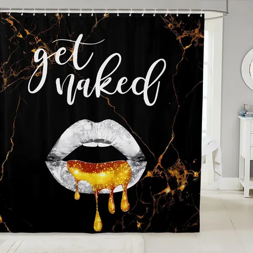 Vista 11 de Feelyou Leopard Print Lips Shower Curtain for Bathroom Decor Cheetah Print Bath Curtain Kissing Lips Bathroom Accessories Waterproof Polyester