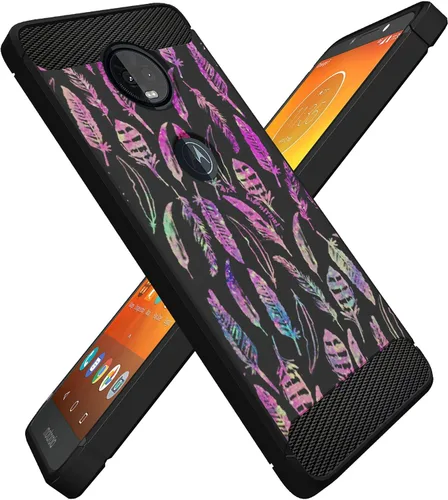 Vista 5 de CasesOnDeck - Funda ajustable compatible con Motorola Moto Z4 / Moto Z4 Play, fibra de carbono, protección contra golpes y caídas, TPU flexible