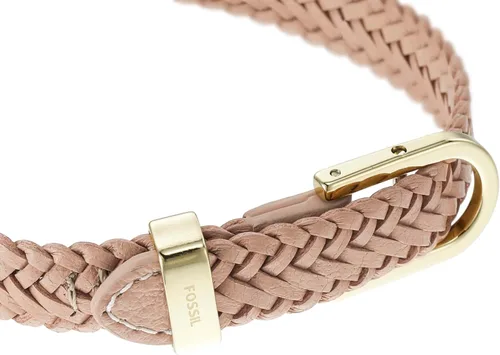 Vista 3 de Fossil - Pulsera de acero inoxidable y cuero genuino para mujer