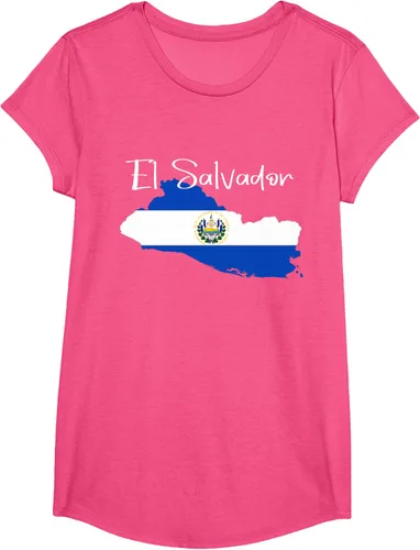 Vista 17 de Camiseta con la bandera de El Salvador, mapa de El Salvador, camiseta de Salvador para mujer