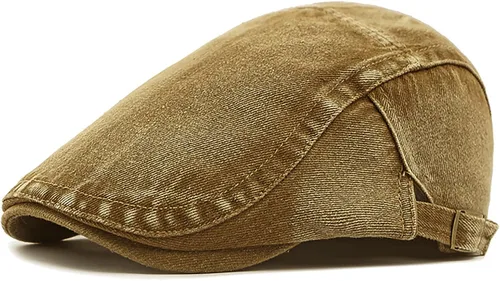 Vista 12 de DIYDECAL Gorra de algodón lavado para hombre Newsboy Gorra Ivy Flat Gatsby Driving Hat Azul oscuro