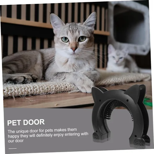 Vista 4 de Happyyami Two-Way Cat Door Brushed Design for Indoor Cat Door for Your Home