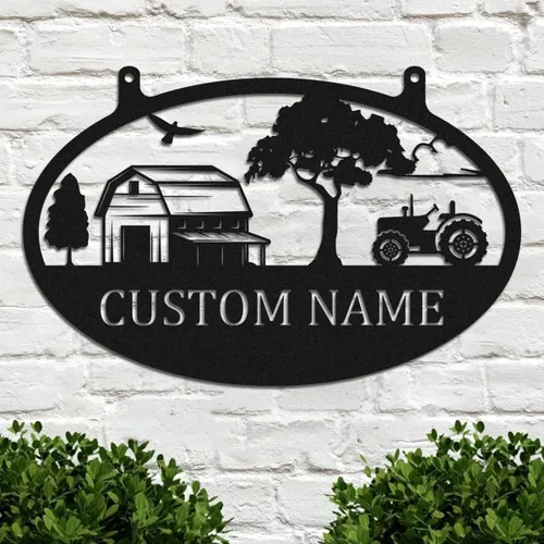Vista 35 de Letrero de metal personalizado con nombre de camión, semirremolque, arte de pared para valla de garaje, patio, decoración al aire libre, letrero