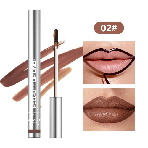 Vista 3 de BANGFENG Juego de 4 Delineadores de Labios Despegables con Tintura - De Larga Duración, A Prueba de Manchas, Tinte de Labios Mate Nude Resistente al
