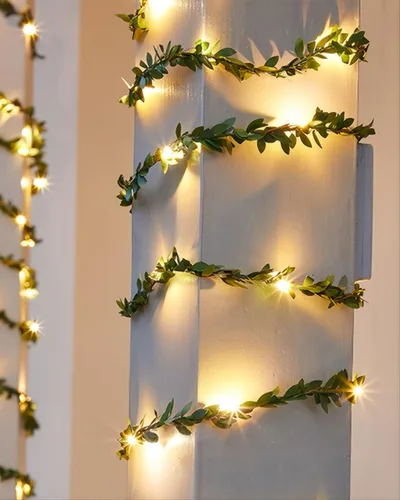 Vista 8 de LJY Guirnalda de hiedra artificial de 32.8 yardas, follaje de hojas verdes, vid falsa para bodas, fiestas, ceremonias, diademas de bricolaje