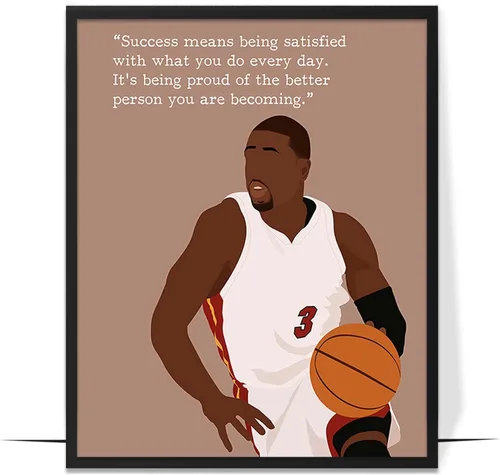 Vista 13 de LOLUIS Arte de pared motivacional, citas inspiradoras de baloncesto, sin marco, 8 x 10 pulgadas, ilustraciones dibujadas a mano, dormitorio