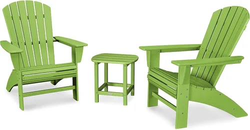 Vista 7 de POLYWOOD Juego de sillas Adirondack de 3 piezas náuticas con mesa auxiliar Aruba