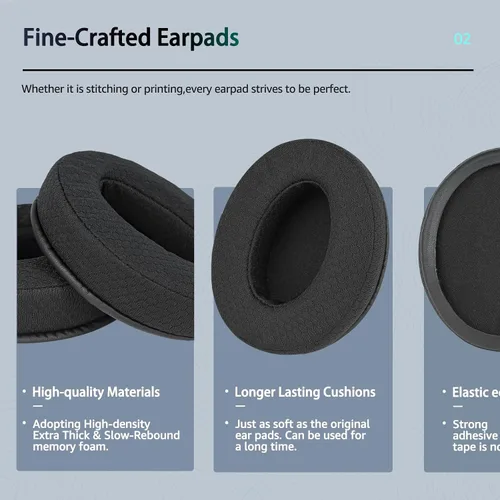 Vista 4 de Almohadillas de repuesto especializadas para auriculares Sennheiser, se adapta a HD4.50BT/HD4.50/HD4.50BTNC/HD458BT/HD450/HD450BT, almohadilla