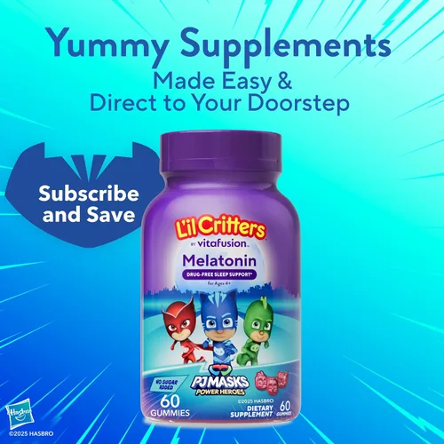 Vista 12 de L'il Critters PJ Masks - Suplementos de gomitas de melatonina, 60 gomitas