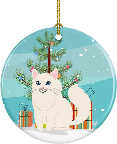Vista 20 de Caroline's Treasures Árbol de Navidad de gato asiático, adorno de cerámica para colgar en el árbol de Navidad, decoración para el hogar, Navidad