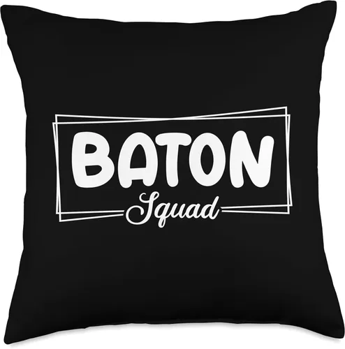 Vista 4 de Majorette Cheerleader Apparel Squad-Gymnist Baton Twirler Throw Pillow, 16x16, Multicolor