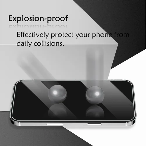 Vista 5 de BIGFACE Protector de pantalla compatible con iPhone 15 Pro + protectores de lente de cámara, [2 + 2 unidades] de vidrio templado transparente HD