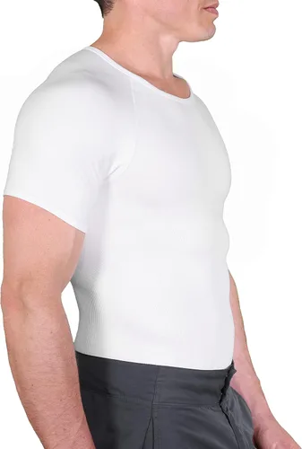 Vista 3 de Esteem Apparel Camiseta de compresión para hombre, adelgazante, para el pecho, chaleco para abdominales