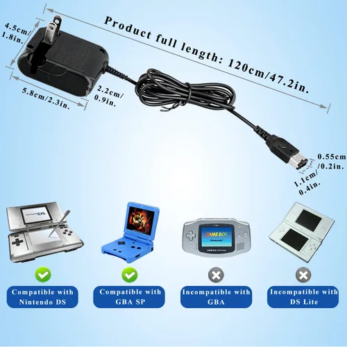 Vista 7 de OSTENT US AC Home Wall Power Supply Charger Adapter Cable for Nintendo DS NDS GBA SP