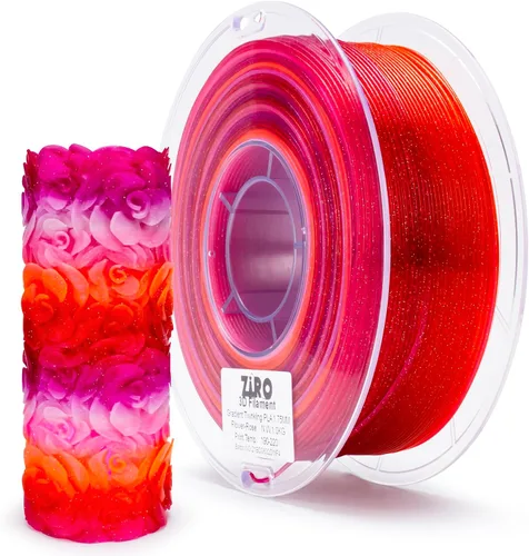 Vista 19 de ZIRO - Rápido cambio de color PLA, filamento translúcido multicolor de 1.75mm, material para impresión 3D, carrete de 1kg, precisión dimensional