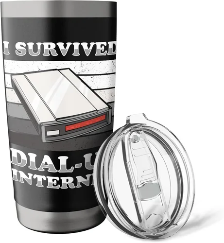 Vista 5 de 90s Nostalgia Retro 90s Dial Up Internet Vintage Stainless Steel Insulated Tumbler
