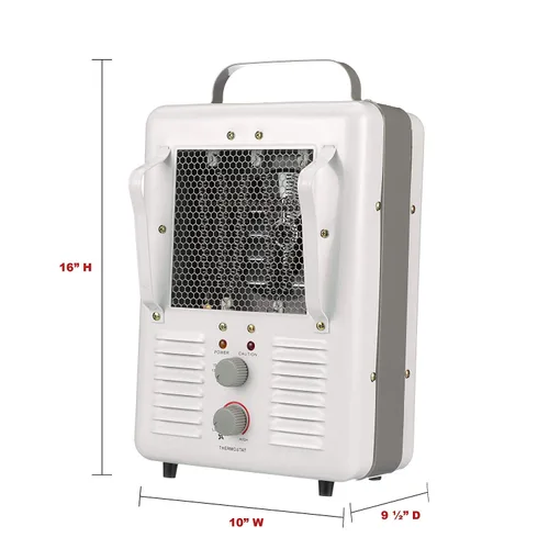 Vista 3 de TPI Corporation 188TASA - Calentador portátil a fuerza de ventilador, ventilador estilo Milk House, 1500/1300W, 120V