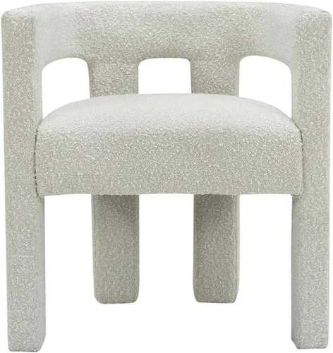 Vista 15 de Meridian Furniture Colección Athena Moderna Contemporánea Silla de Acento Comedor Tapizada en Tela Boucle, 25" An x 21" Pr x 27" Al, Negro