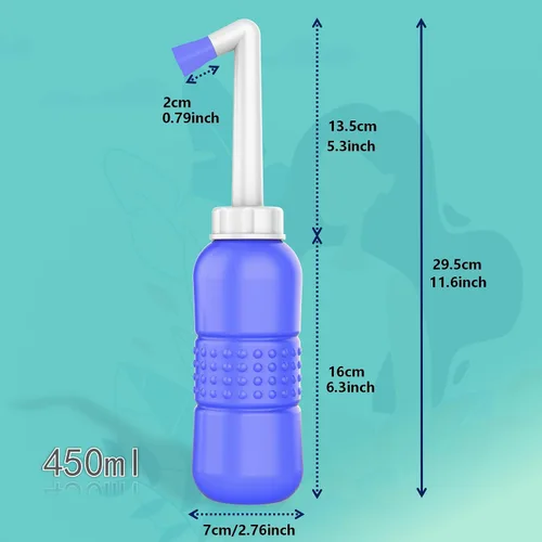 Vista 3 de 2 botellas portátiles de bidé de viaje de 15.2 fl oz Peri para posparto esenciales para recuperación perineal, cuidado femenino, tratamiento