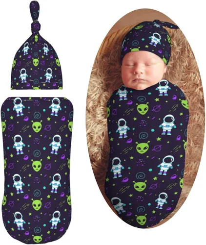 Vista 8 de Manta de bebé para recién nacido con gorro, saco de dormir suave para bebé, elástico y ajustable, mantas para recibir