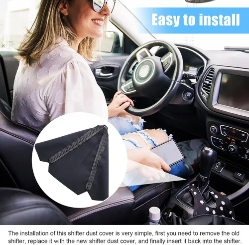 Vista 5 de Funda para pomo de cambios de coche, cubierta para pomo de cambios para protección, funda para palanca de cambios de cuero manual/automático