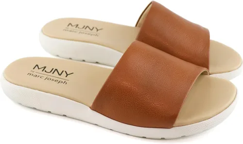 Vista 25 de Marc Joseph New York Sandalias planas de cuero genuino para mujer, puntera abierta, sin espalda, cómodas, ligeras, suela de EVA, a la moda, sin