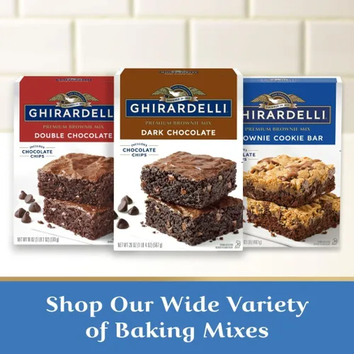 Vista 7 de Ghirardelli Brownie & Cookie Mix Variety Pack – Dark Chocolate Chip Cookie Mix (16.75 oz) & Salted Caramel Brownie Mix (16 oz), 2 Count