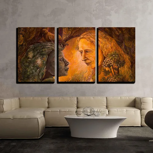 Vista 16 de wall26 - Arte de pared en lienzo de 3 piezas, delfín y león marino bajo el agua sobre fondo del océano mirándote - Arte moderno para el hogar