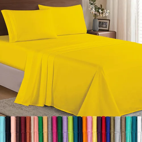 Vista 16 de Elegant Comfort - Juego de sábanas de microfibra de 1500 hilos de calidad hotelera prémium de 4 piezas - Resistente a arrugas, sábana bajera