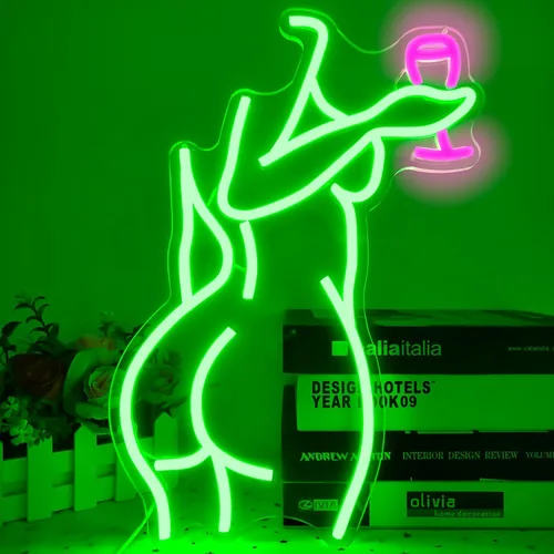 Vista 10 de Letrero de Neón de Dama de Espalda Letrero LED Regulable de Dama Letrero de Neón de Mujer Luz de Neón Letreros de Neón de Dama Sexy para Dormitorio