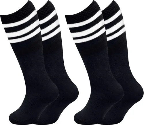 Vista 4 de Calcetines de fútbol para niños, calcetines de fútbol para niñas, calcetines de fútbol para niños, calcetines de tubo con rayas para niños pequeños