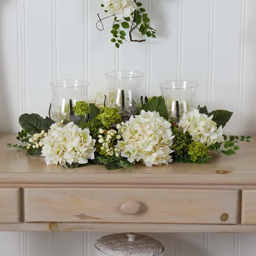Vista 5 de Nearly Natural Snowball Hydrangea Triple Candelabrum