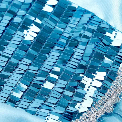 Vista 4 de LOEL Disfraz de princesa, vestido azul, vestido de fiesta de Navidad para niñas pequeñas