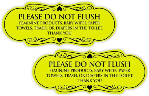 Vista 59 de Signs ByLITA Designer Please Do Not Flush Etiqutte Letrero (negro) - Pequeño 1 paquete
