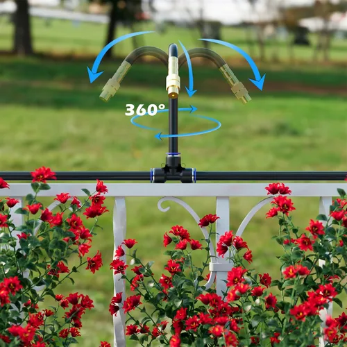 Vista 5 de Drip Irrigation System Kit 100 FT with 32 Nozzles, 360° Adjustable Bendable Garden Watering Misting System for Greenhouse, Yard, Lawn, Plant